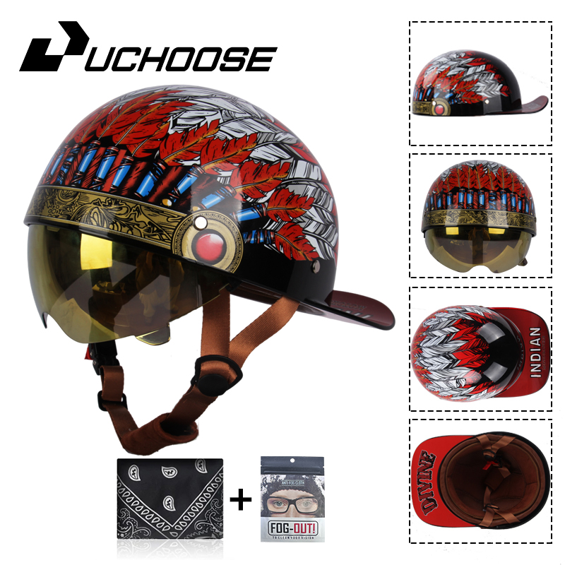Open Face Helmet Retro Vintage - Винтажная бейсболка с открытым лицом для