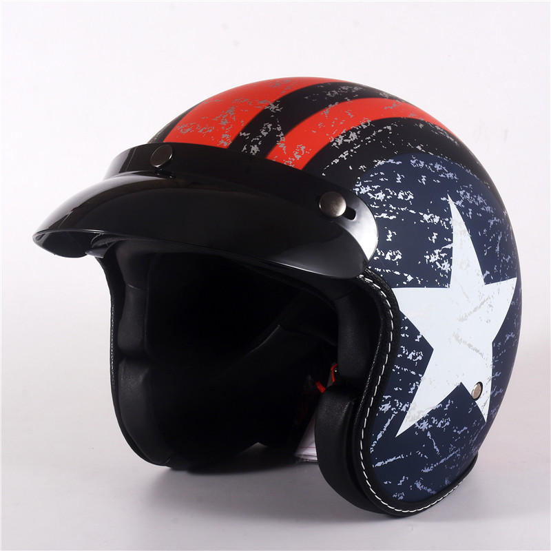 Open Face Helmet Retro Vintage - Винтажный мотоциклетный шлем на половину лица,
