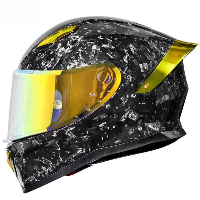 Full Face Helmet Carbon Fiber - Новейший градиентный шлем из чистого желтого