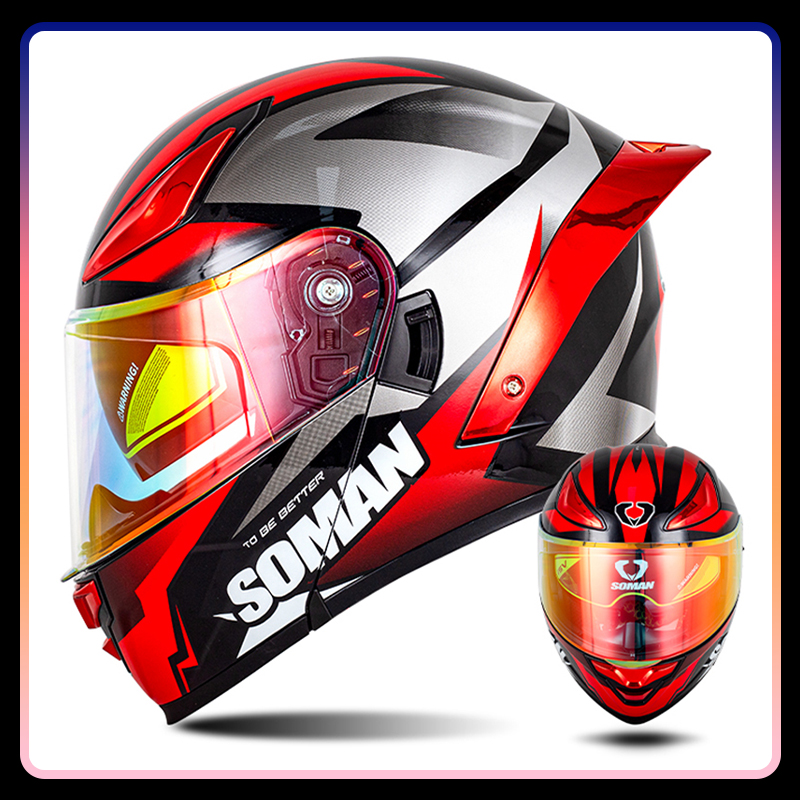 Modular Motorcycle Helmet Dot Approved - Мужской мотоциклетный шлем с двумя линзами,