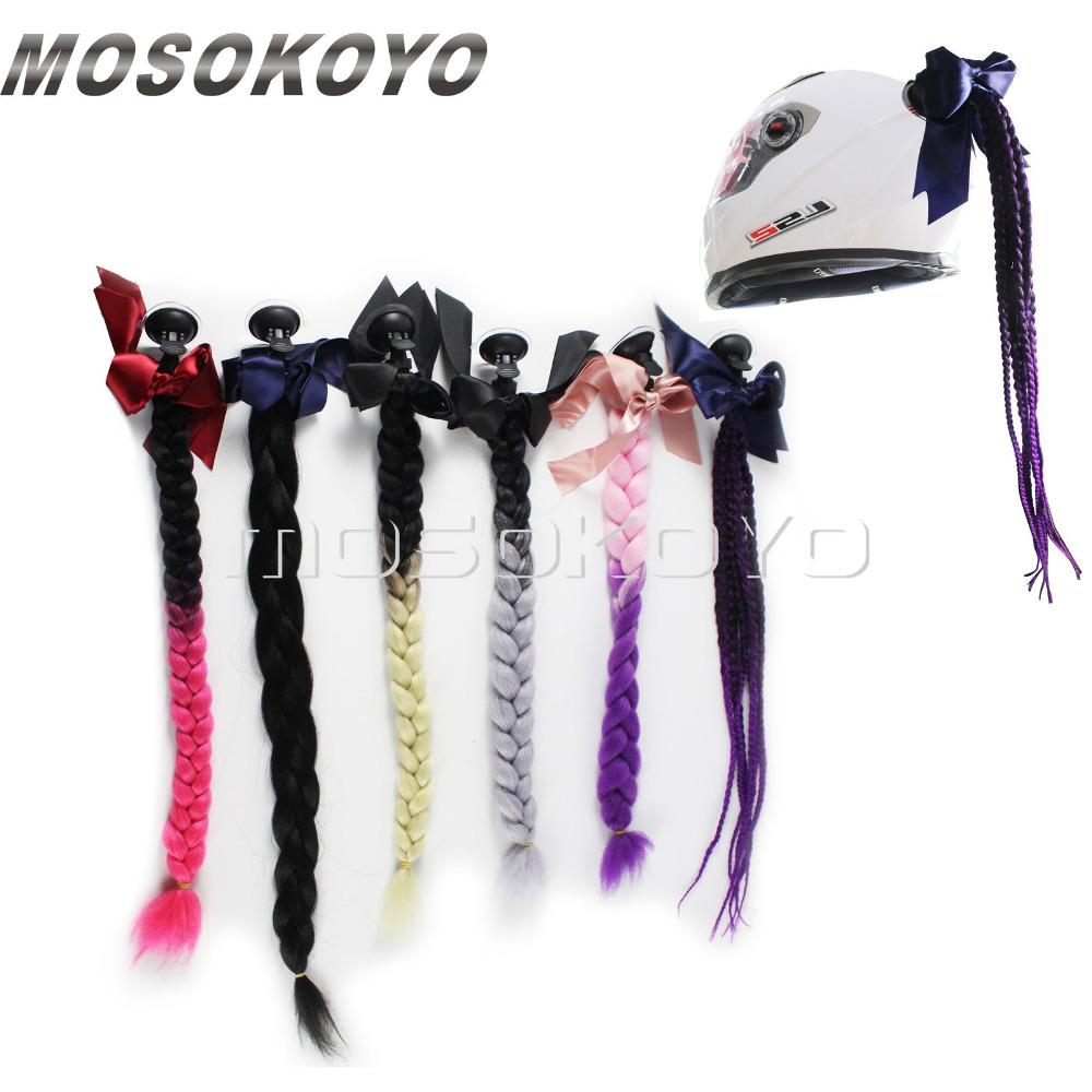Full Face Helmet Carbon Fiber - Мотоцикл Женский шлем закрученные косы конский