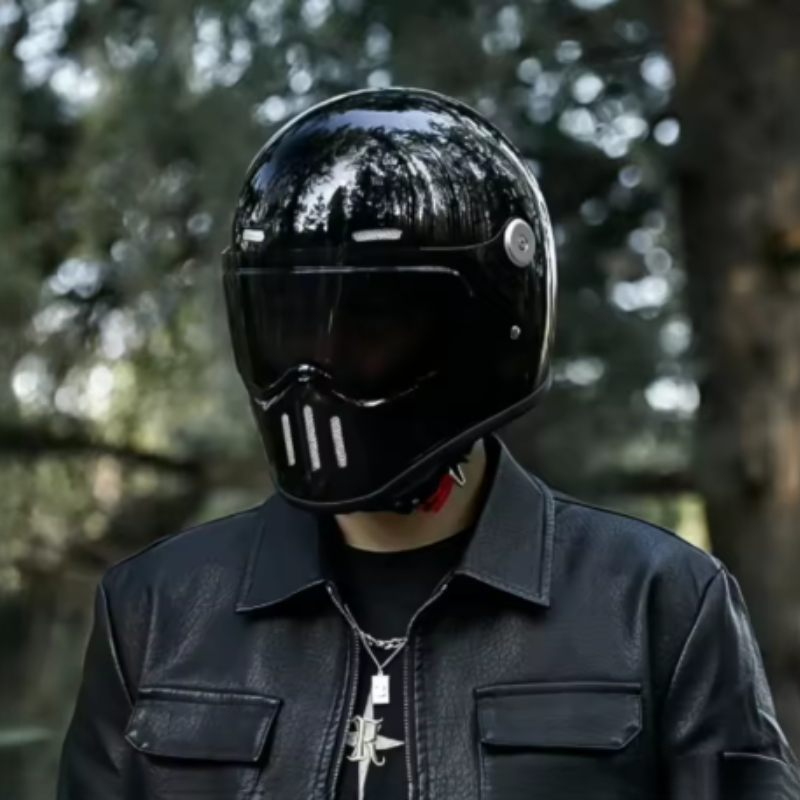 Full Face Helmet Carbon Fiber - Мотоциклетный шлем Starlight Black с съемной