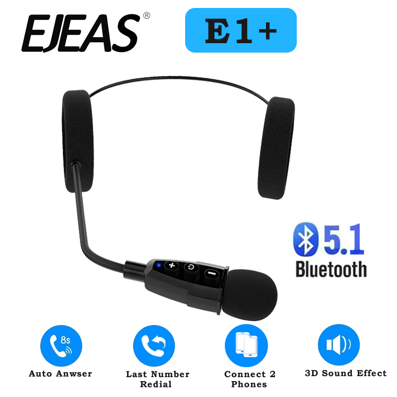 Motorcycle Helmet Bluetooth Built In - EJEAS E1+ Bluetooth-гарнитура для мотоциклетного шлема,