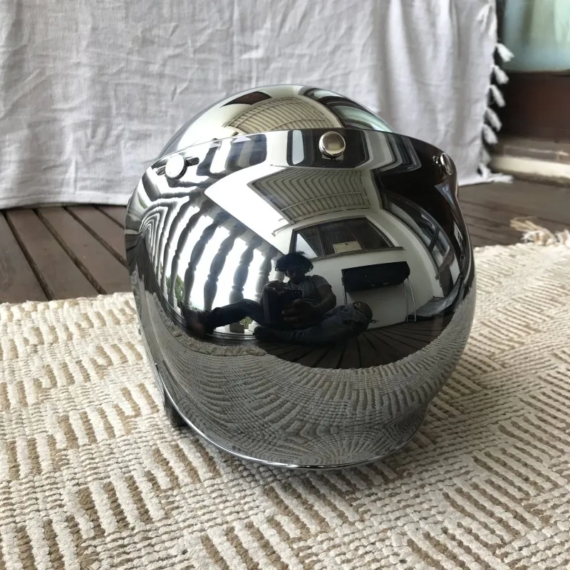 Зеркало Серебристый Хром Мотоц – обзор и цена Open Face Helmet Retro Vintage