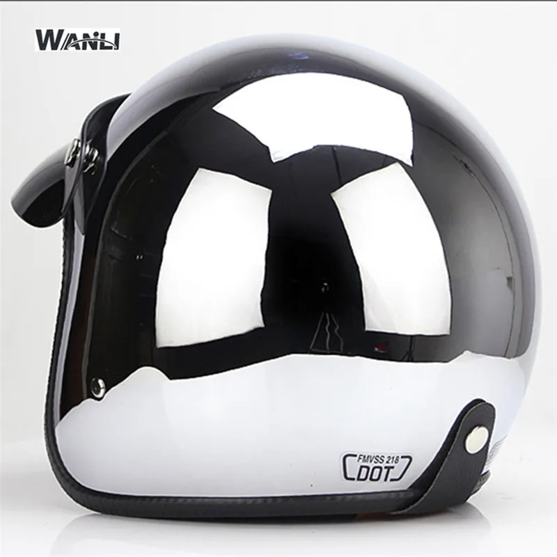 Зеркало Серебристый Хром Мотоц – обзор и цена Open Face Helmet Retro Vintage
