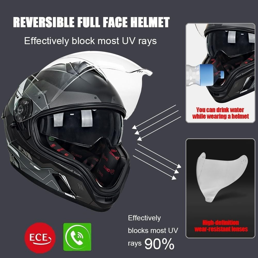 Мотошлем с Bluetooth, закрываю – обзор и цена Full Face Helmet Carbon Fiber