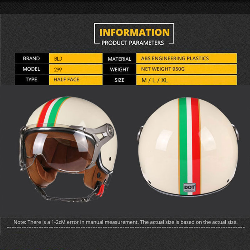 Открытый мотоциклетный шлем 3/ – обзор и цена Open Face Helmet Retro Vintage