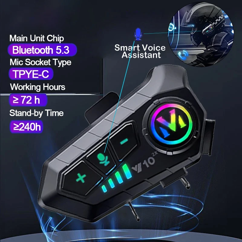 V10 2X Bluetooth мотоциклетный – обзор и цена Motorcycle Helmet Bluetooth Built In