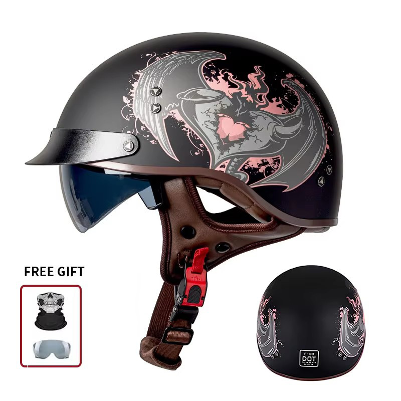 Винтажный мотоциклетный шлем с – обзор и цена Open Face Helmet Retro Vintage