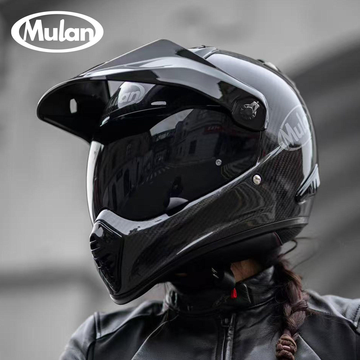Мотошлем Mulan Luyou II из кар – обзор и цена Full Face Helmet Carbon Fiber