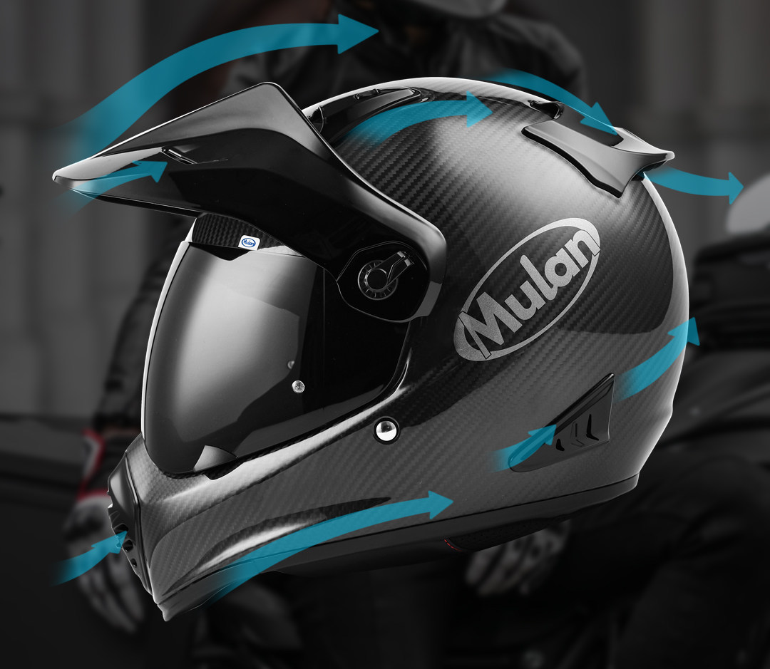 Мотошлем Mulan Luyou II из кар – обзор и цена Full Face Helmet Carbon Fiber