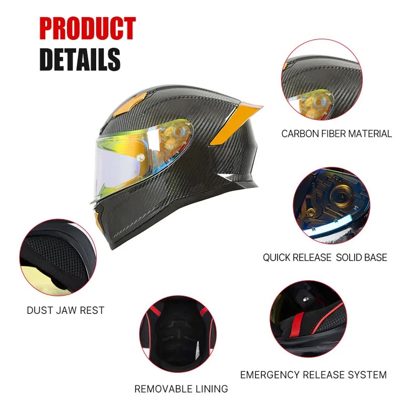 Новейший градиентный шлем из ч – обзор и цена Full Face Helmet Carbon Fiber