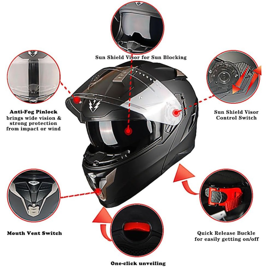 Мотоциклетный модульный полнол – обзор и цена Motorcycle Helmet Sun Visor Inner