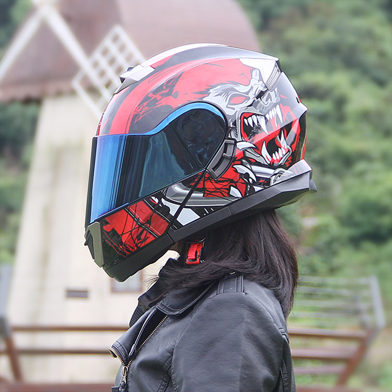 Мотоциклетный модульный шлем с – обзор и цена Flip Up Helmet Dual Visor