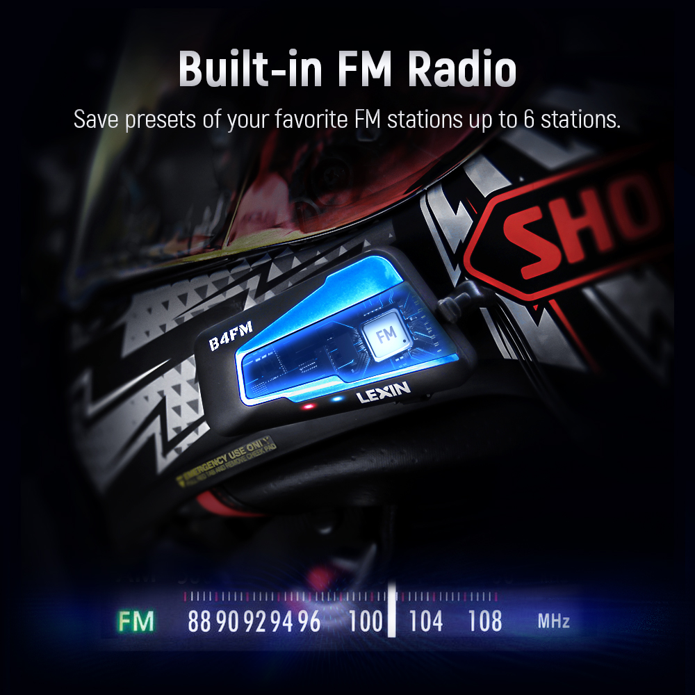Lexin B4FM-X  Bluetooth мотоци – обзор и цена Motorcycle Helmet Bluetooth Built In