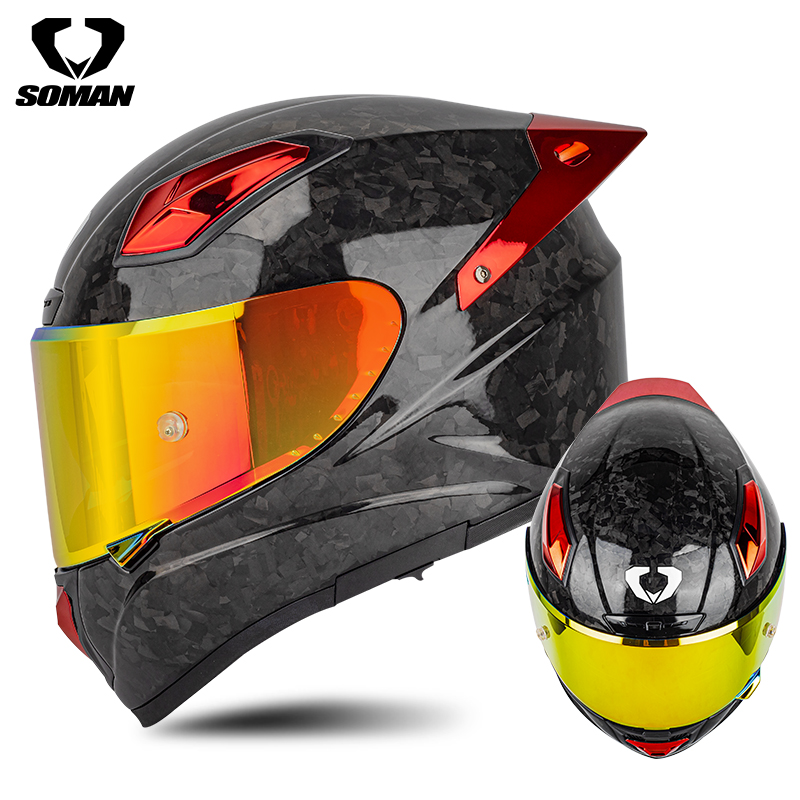 Шлем на все лицо SOMAN из угле – обзор и цена Full Face Helmet Carbon Fiber