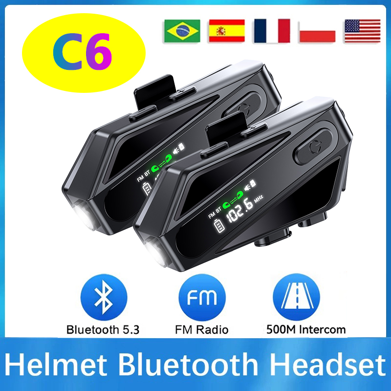 1/2 шт. C6 мотоциклетный шлем  – обзор и цена Motorcycle Helmet Bluetooth Built In