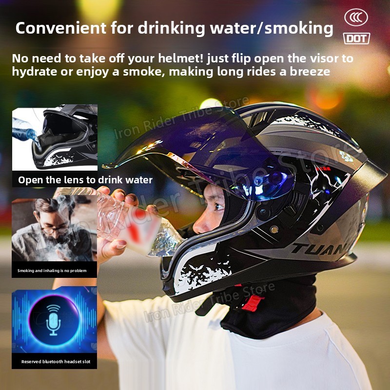 Модульный мотоциклетный шлем с – обзор и цена Flip Up Helmet Dual Visor