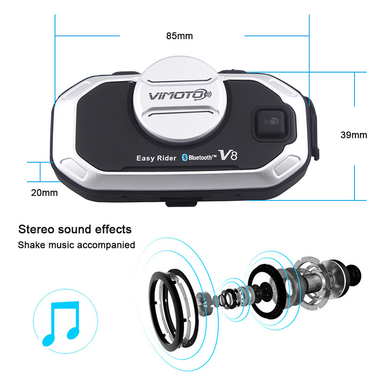 Vimoto V8 Мотоциклетный шлем Г – обзор и цена Motorcycle Helmet Bluetooth Built In