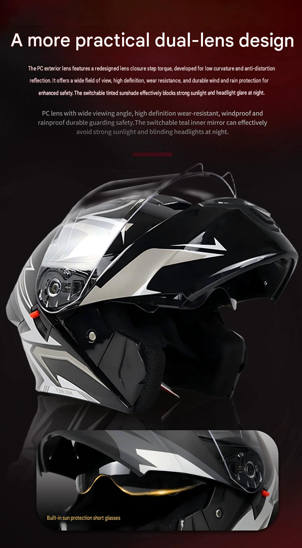 Всесезонный модульный шлем-тра – обзор и цена Motorcycle Helmet Sun Visor Inner