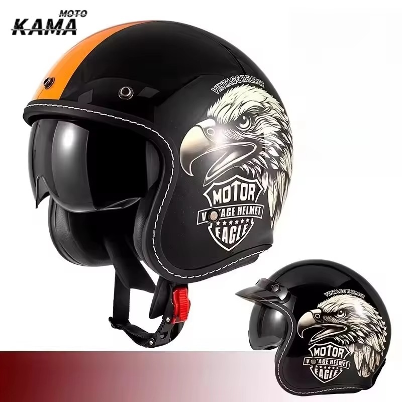 ХИТ ПРОДАЖ: Винтажный мотошлем – обзор и цена Open Face Helmet Retro Vintage
